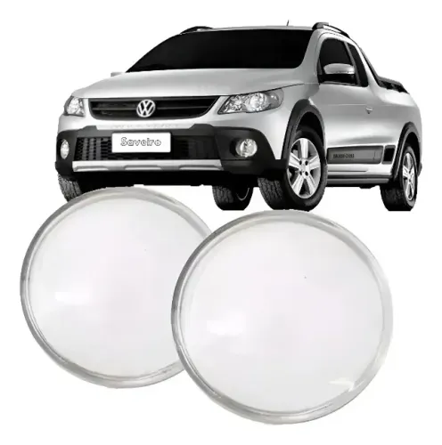 Par De Lente De Vidro Farol Milha Vw Saveiro Cross