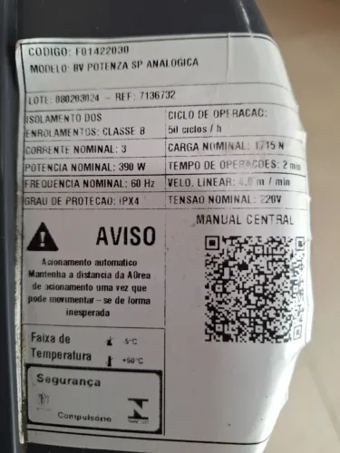 MOTOR BASCULANTE POTENZA BV PREDIAL SP 220V - COMPLETO