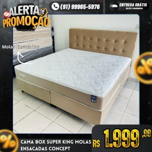 Cama Box Super King Molas Ensacadas Mega Promoção 