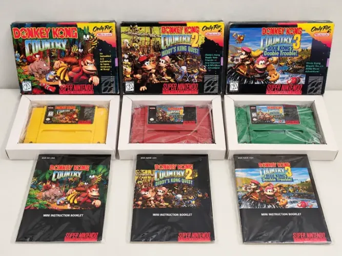 Kit Donkey Kong Country 1 2 e 3 Super Nintendo Repro