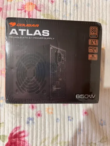 Fonte Cougar Atlas, 650w, 80plus Bronze, ATX 3.1, PFC Ativo