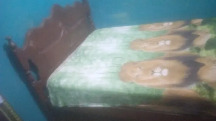 Cama casal de madeira com colchão