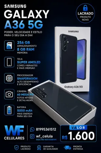 Samsung a36 novo lacrado