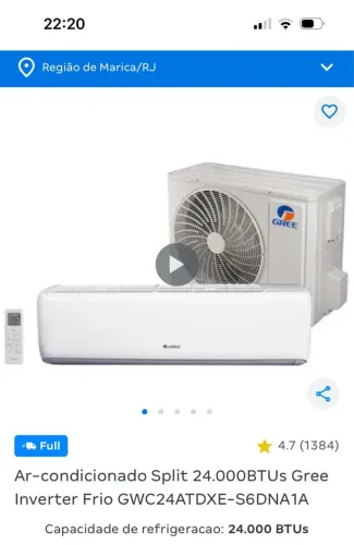Vendo ar-condicionado Gree 24.000 btus