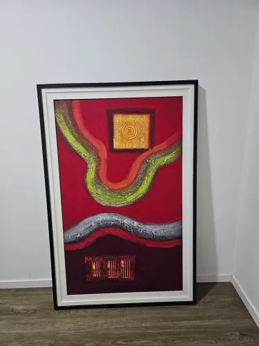 Quadro - Conexões - Pintura Abstrata Contemporânea com Textura e relevo. Victor Artes