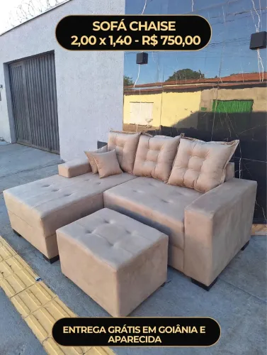 Sofá Novo, Com Puff de Brinde e Entrega Grátis