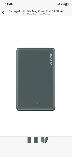 Bateria power Bank VX mag power Thin 5.000 mAh