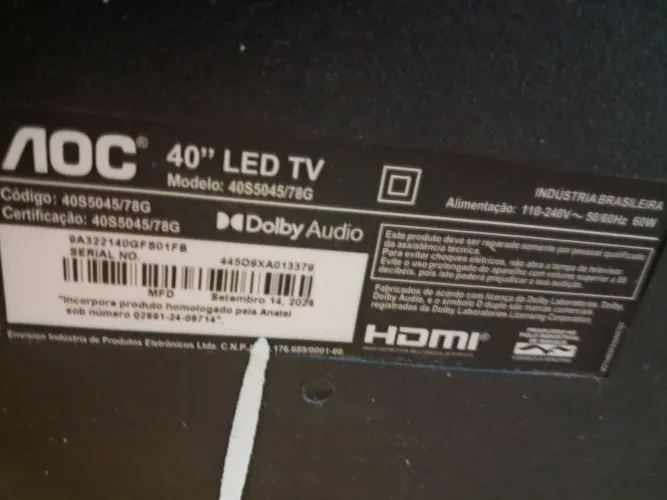 Tv aoc 40 polegadas