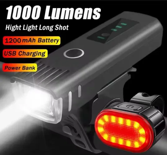 Lanterna Bike 1000 lumens + lanterna traseira