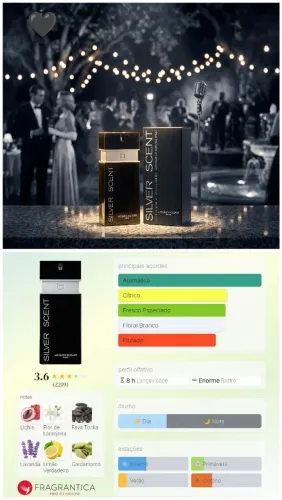 Perfume masculino Silver Scent 100ml Jacques Bogart