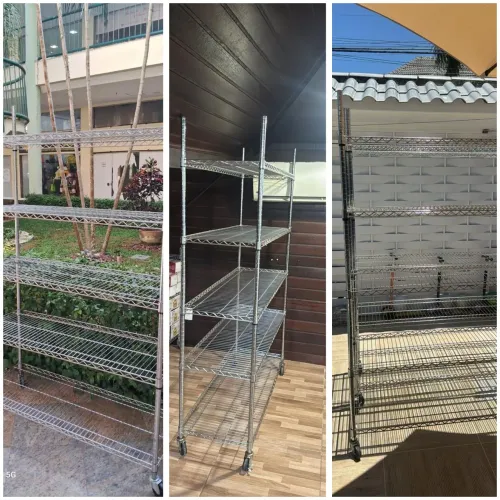 Prateleiras aço inox 5 andares com rodízios