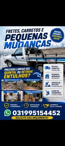 Serviços, carretos, fretes e limpeza em geral, retiradas de entulhos