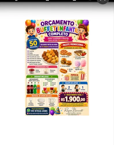 Festa infantil, adulto, confraternização, casamento e outros