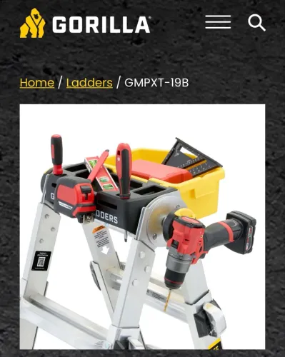 Escada Multiuso Gorilla Ladders GMPXT-19B - Profissional 375 lbs (170 kg)