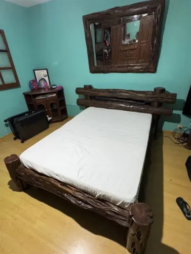 Cama rústica de casal