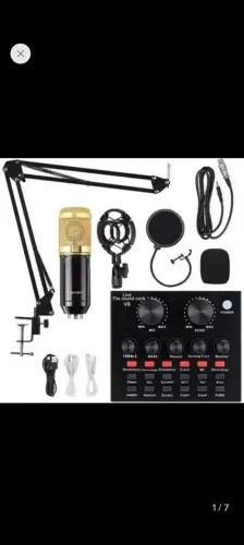 Kit Interface Mesa V8 + Microfone Bm800 Com Braço Articulado