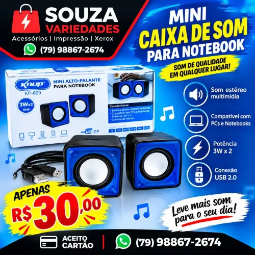 Mini Caixa de Som para Notebook e Pc
