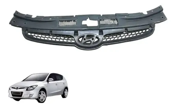 Grade Parachoque Dianteiro Hyundai I30 2009 A 2012 Detalhe Preto Fosco