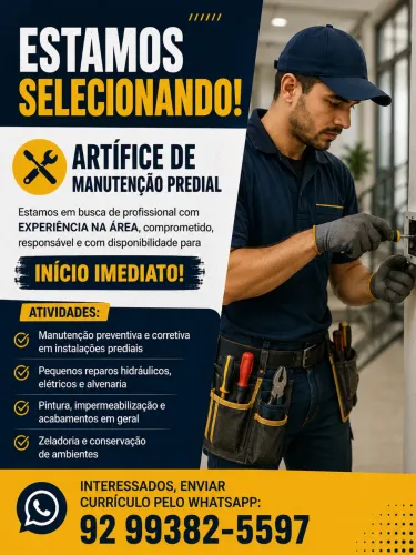 Vaga para Artificie de Manutenção
