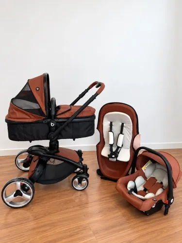 Vendo carrinho litet Candy titanium caramelo com bebê conforto de bebê