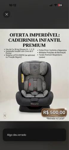 Cadeirinha infantil Fisher-Price 