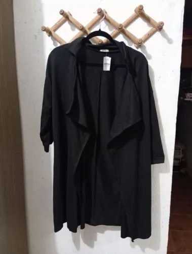 kimono preto alongado yeesco