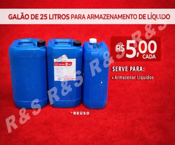 Galao 25 litros para armazenamento