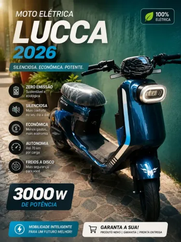 Moto elétrica modelo Lucca 2026 - nova no lacre 