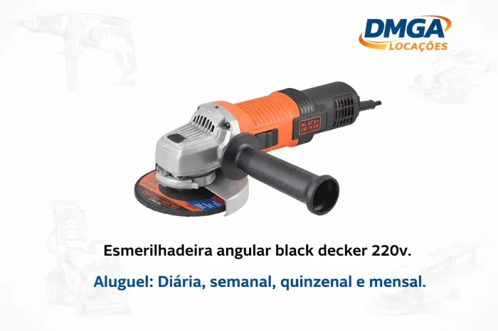 Aluguel esmerilhadeira angular Black Decker 220v. C/ 1 disco incluso.
