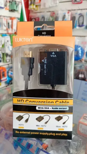 Cabo Conversor Adaptador HDMI Para VGA Com Saída De Áudio P2 - Novo