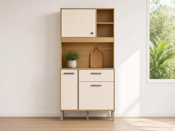 Kit Cozinha Zen 90cm 3P 1G Freijó/Soft (NOVO A PRONTA ENTREGA)