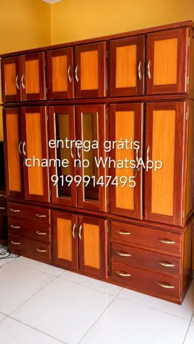 Guarda roupa de madeira 6 portas espelhado novo