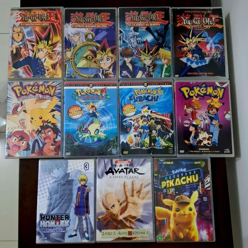 Pokemon, Yu-Gi-Oh, Hunter X Hunter e Avatar em DVD - 11 filmes por 65 reais
