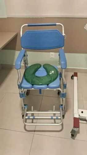 Cadeira de banho idoso dobrável comadre alumínio 150kg