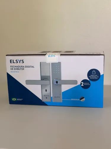 Fechadura Digital Biométrica ELSYS de Embutir (Prata) - Nova e Lacrada