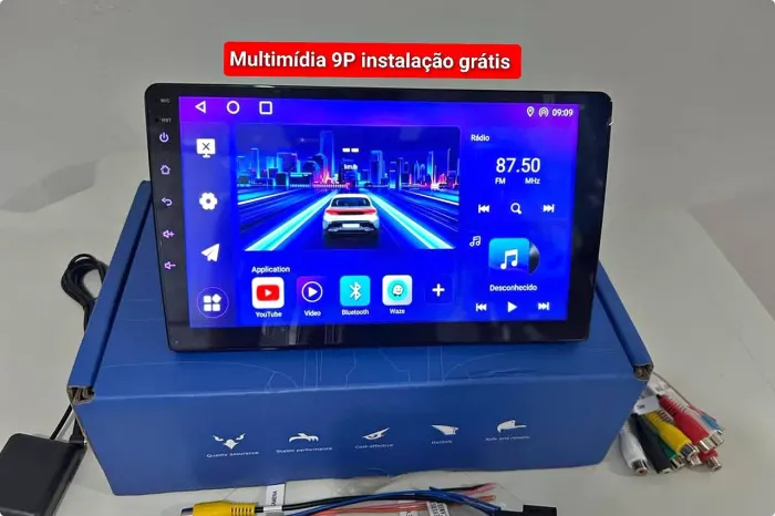 Multimídia Android 9 4ram 64g carplay YouTube Netflix Wi-Fi waze Bluetooth