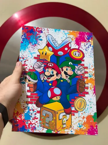 Quadro MDF Mario Bros