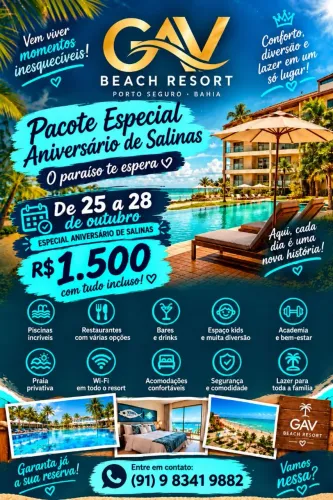 GAV Beach Resort Salinas Promoção Aniversário De Salinas