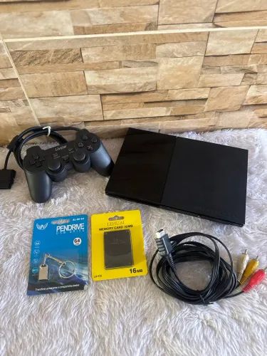 PlayStation 2 Slim com jogos no Pen Drive 64GB ( faço envio )