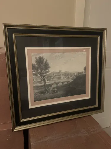 Gravura antiga quadro antigo