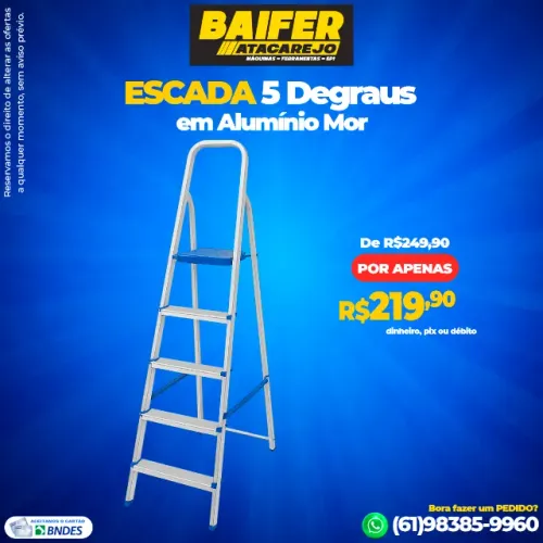 Escada 5 Degraus em Alumínio Mor