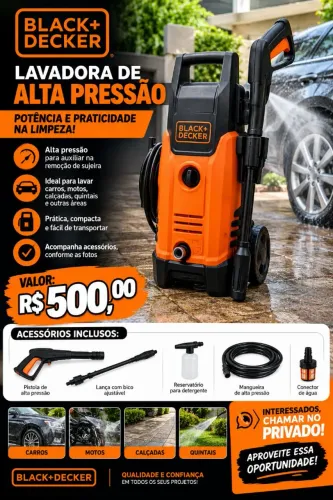 Lavadora de alta pressão Black+Decker