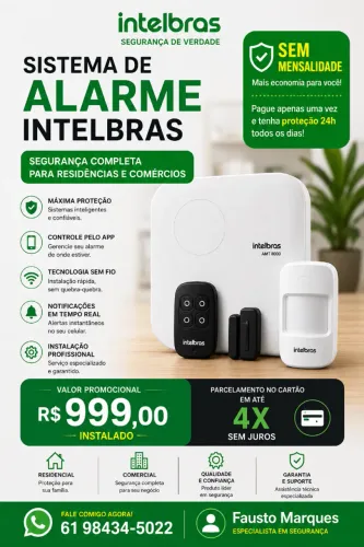 Kit completo de alarme residencial e comercial