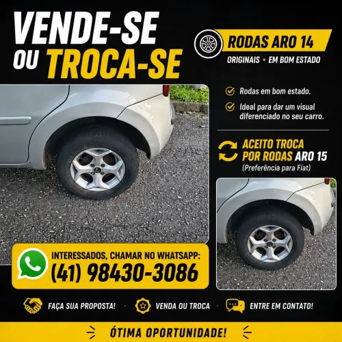 Rodas liga leve aro 14 fiat