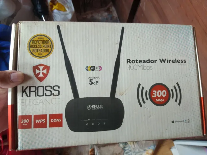 Roteador Wifi Kross 2 Antenas Elegance Ap 300mbps
