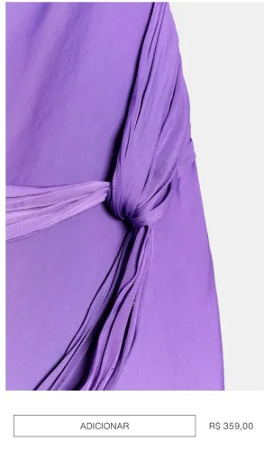 Vestido Zara Longo Lilás Coleção Atual Usado 1x