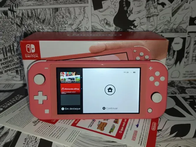 OPORTUNIDADE | Nintendo Switch Lite Coral na Caixa Completo Pelicula