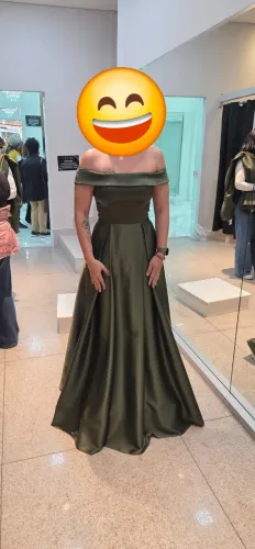 Vestido de Festa Madrinha Verde oliva