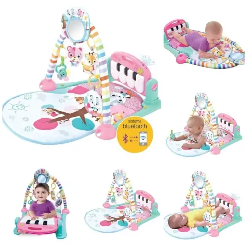 Tapete de Atividades com Piano e Bluetooth Pastime 2.0 Rosa - Maxibaby.
