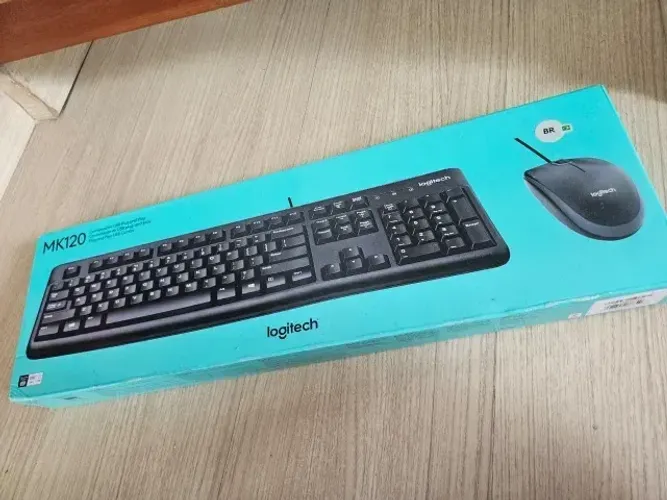 Kit Teclado e Mouse USB Logitech MK120 - Novo na Caixa